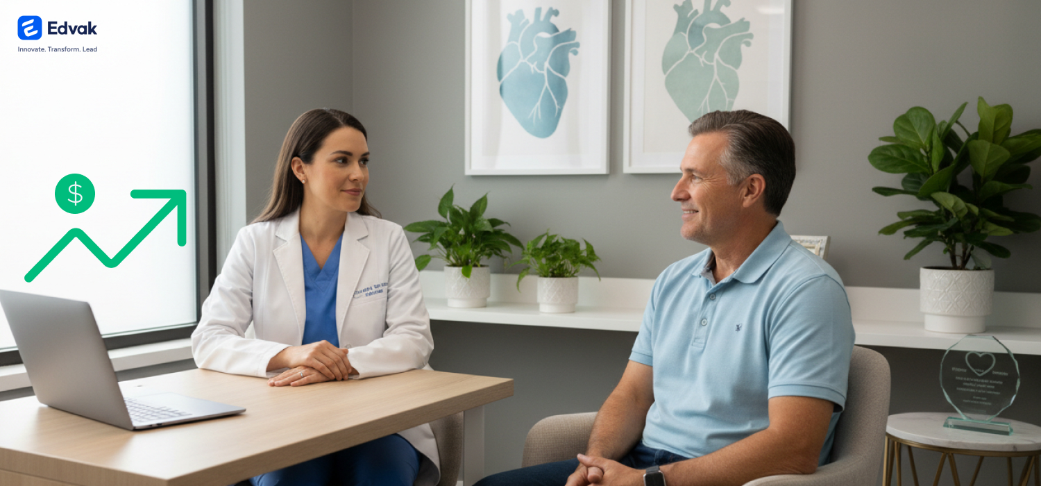 Cardiology EHR dashboard with integrated billing and coding