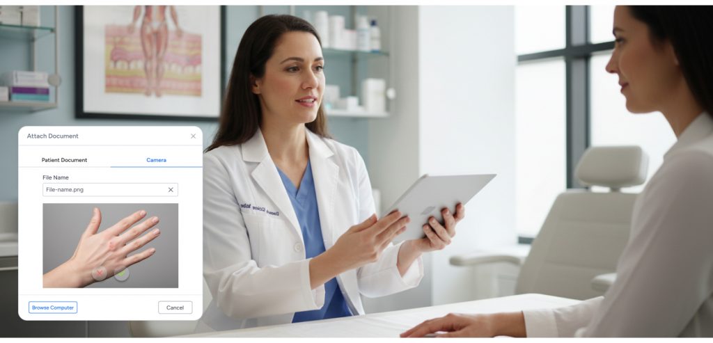 AI-powered documentation interface for dermatology EHR