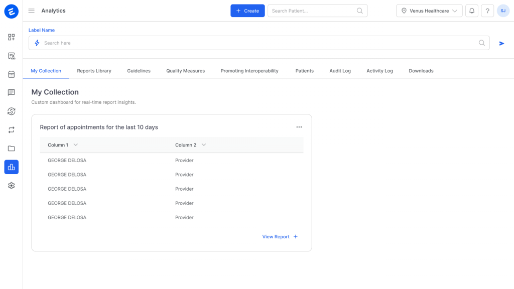 EHR with built-in analytics